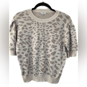 Lucca SKYE Animal-Print Short Sleeve Sweater Size Small